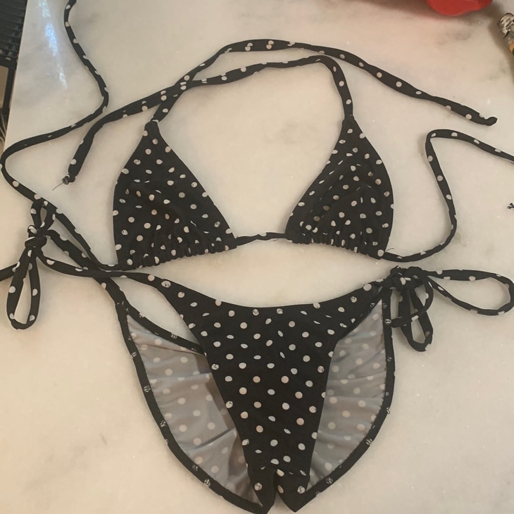 Itty bitty teeny weeny polka dot bikini